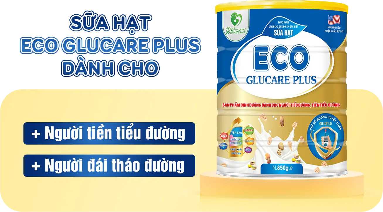 Sữa hạt tiểu đường ECO Glucare Plus 850gr